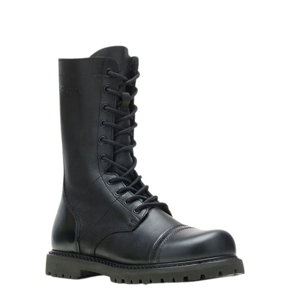 Bates Men's Paratrooper Combat Jump Boots Leather Black EO2184 Size Mens 8.5 - Picture 2 of 9